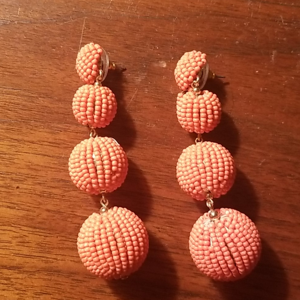 BCBG orange beaded drop earrings